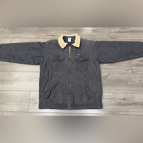 Patagonia Organic Cotton Corduroy Sherpa Lined Trucker Jacket Sz L - Picture 3 of 12